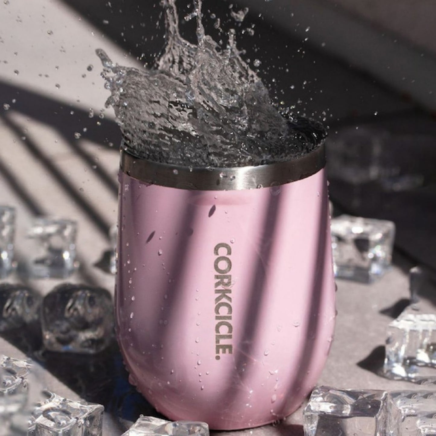 CORKCICLE : STEMLESS ROSE QUARTZ 12 OZ