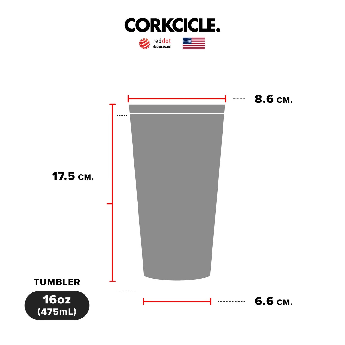 CORKCICLE : TUMBLER GLOSS BLACK QUEEN ANNE RIFLE PAPER 16 OZ