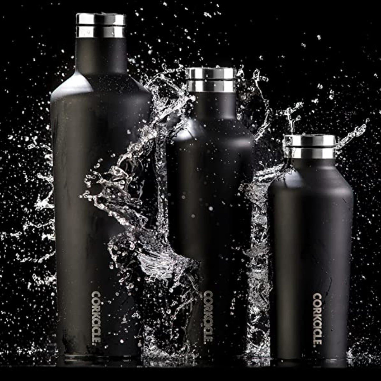 CORKCICLE : CANTEEN MATTE BLACK 16 OZ
