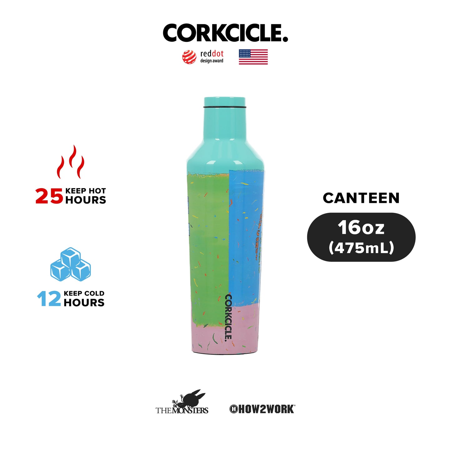 CORKCICLE : CANTEEN KASING LUNG TURQUIOSE LIGHT 16 OZ