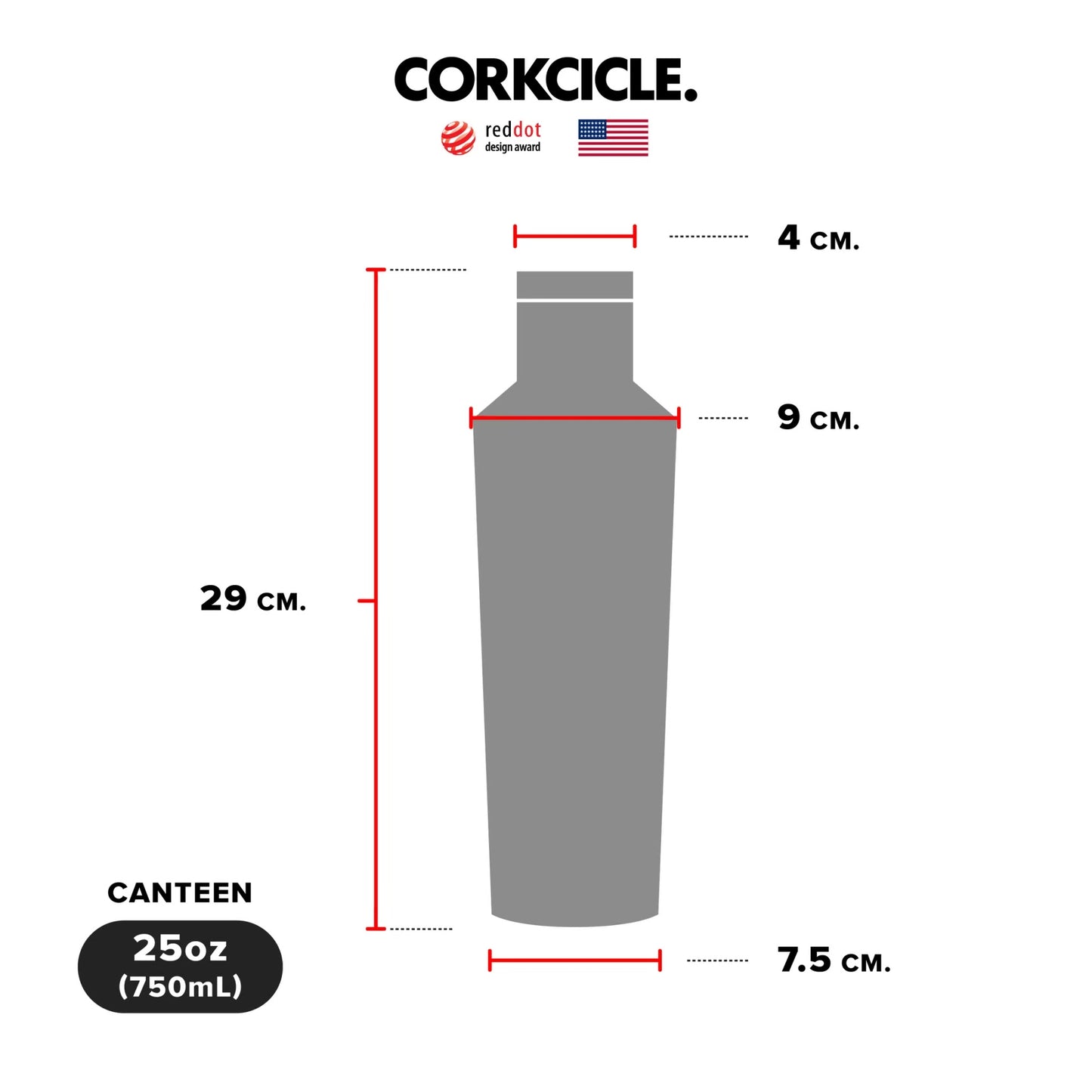 CORKCICLE : CANTEEN WALNUT WOOD 25 OZ